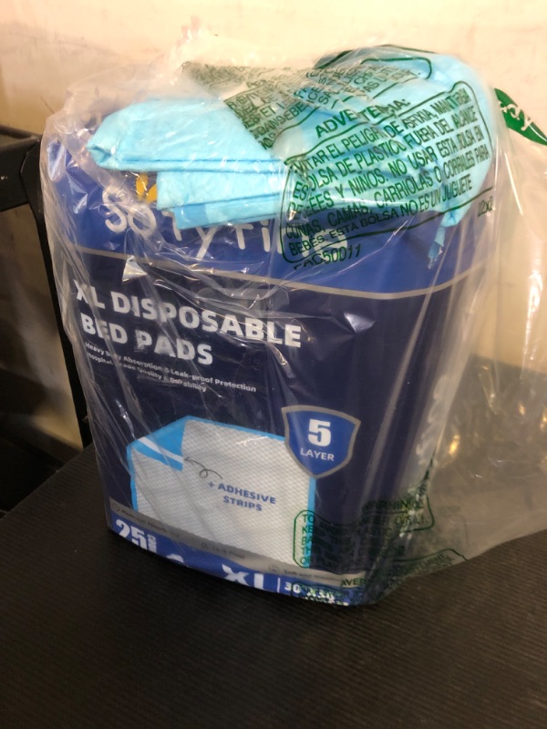 Photo 1 of SOFYFINE Bed Pads with Adhesive Strip 30"x36" Thicken Elderly Adults Incontinence Underpads Disposable,Heavy Duty Absorbent Chucks Waterproof,XL Extra Large Puppy Pee Training Pad[25 Pads]