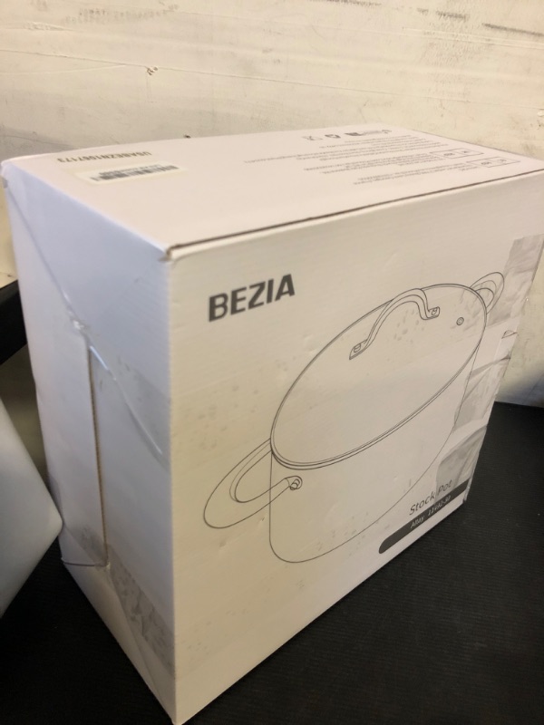 Photo 1 of BEZIA Large 12 Quart Nonstick Cooking Pot with Lid, Induction Stock Pot, Soup Pot for All Stovetops, Non-toxic and Oven Safe, PFOA PFAS Free, Golden