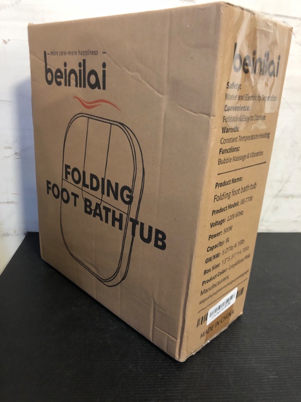 Photo 1 of Beinilai Collapsible Foot Spa,Foot Bath with Heat and Massage and Bubble Jets,Foot Soak Tub with Six Non Motorized Rollers,Acupressure Massage Points,Red Light and Removable Pumice Stone
