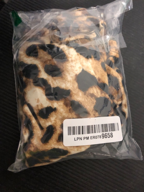 Photo 1 of Cheetah Print Sleeveless Spaghetti Strap Pleated Tank Top Leopard M