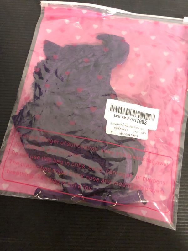 Photo 1 of Kaei&Shi Sexy Bra and Panty Sets, Floral Lace Lingerie For Women, Classy Sheer Underwear Matching Thong Two Piece,Dark Purple,Large
