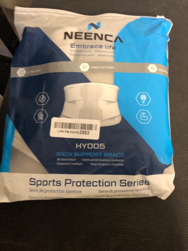 Photo 1 of NEENCA Compression Back Brace for Lower Back Pain, Herniated Disc, Lumbar Strain – Breathable Lumbar Support for Work, Lifting, Sciatica, Scoliosis (Gray, Medium)