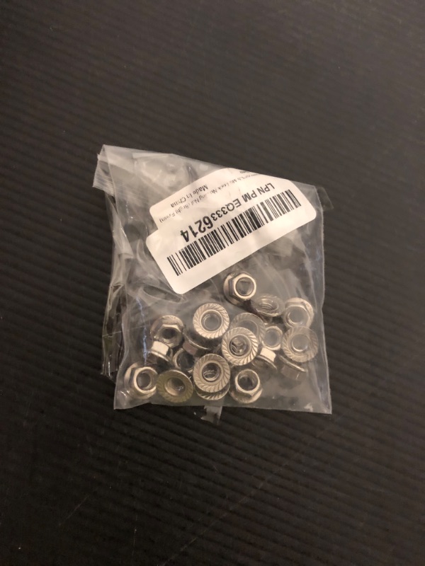Photo 1 of BokWin 20PCS M6 Lock Nut 304 Stainless Steel Flange Self-Locking Nut Nylon Insert Lock Nuts, Anti-loosening Nut (Bright Finish)