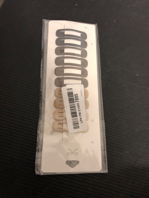 Photo 1 of Cptots Small Rectangle Hair Barrettes For Women Non Slips Snap Clips For Thin Fine Hair,Matte Black Brown Beige,1.97 x 0.55Inch