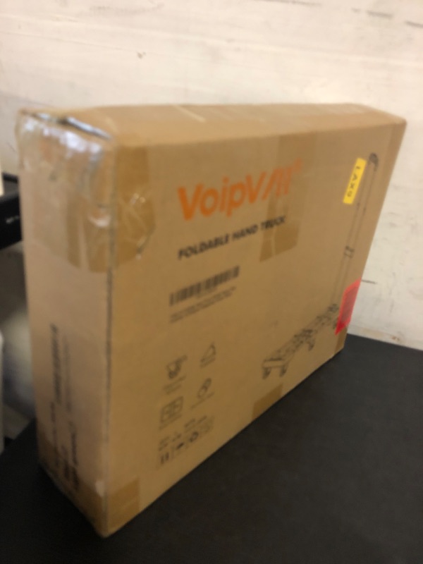 Photo 1 of Voipvvii Folding Hand Truck 500lbs, Portable Heavy Duty Dolly Cart, 6 Wheels Collapsible Luggage Cart with 2 Elastic Ropes - Compact Trolley Cart for Easy Moving - Ideal Hand Cart for Travel and More