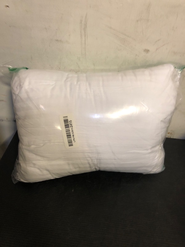 Photo 1 of ZPECC Toddler Pillow with Pillowcase - 16x22 Organic Cotton Hypoallergenic Kids Pillow, Baby Essentials for Travel Crib Daycare Stroller (Intended for Age 2 and up) White Stripe
