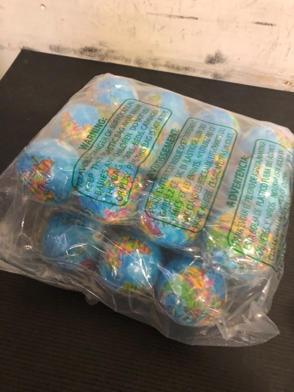 Photo 1 of Wang-Data 24 Pack Squeezable World Stress Balls for Mini World Globe Earth Ball - Pressure Relieving Health Balls Globe Pattern Balls (2.5" Inches)