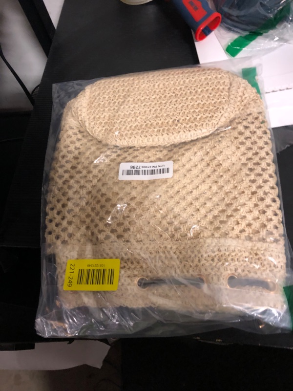 Photo 1 of OWGSEE Straw Bucket Bag Summer Small Woven Crossbody Bags for Women Hobo Drawstring Purse Vacation Handbags Straw Beach Bag (Beige)