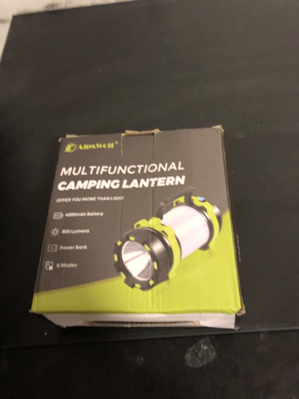 Photo 1 of Alpswolf Camping Lantern Rechargeable, 4000mAh Camping Flashlight 6 Modes LED Lantern Portable Rechargeable Lanterns for Power Outage, Emergencies Light for Hiking, Green, 2 Packs