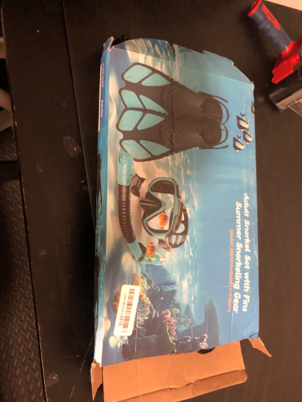 Photo 1 of Ubekezele Snorkeling Gear for Adults Men Women,4 in 1 Snorkel Set with Panoramic View Diving Mask Anti-Fog Anti-Leak,Dry Top Snorkel,Fins and Travel Bag for Swimming,Snorkeling and Travel Diving