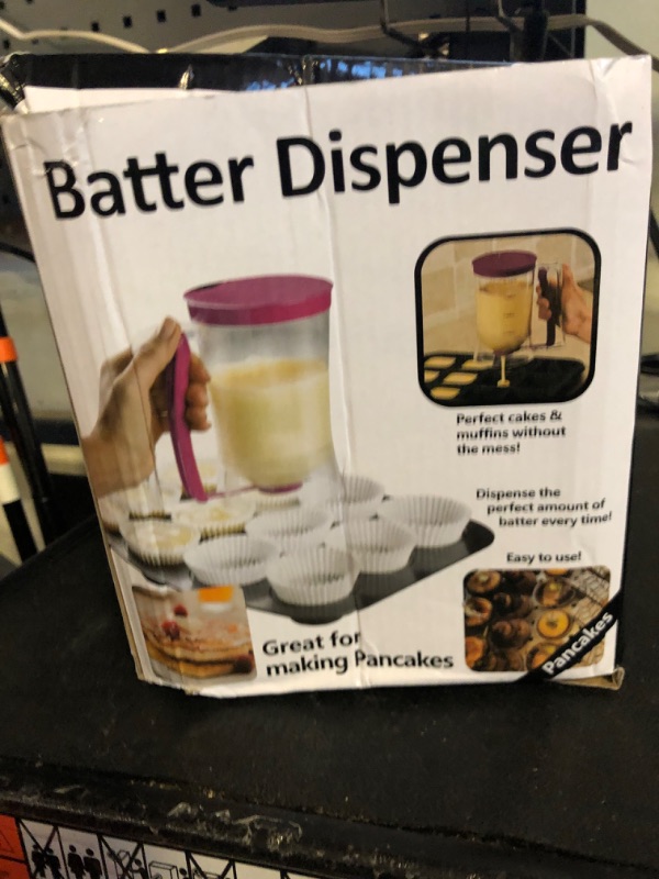 Photo 1 of MIWOGA Pancake Batter Dispenser, Kitchen Must Have Tool for Perfect Pancakes, Cupcake, Waffle, Cake & Crepe, Batter Separator Maker with Measuring Label, Easy Pour Baking Supplies for Griddle (Purple)