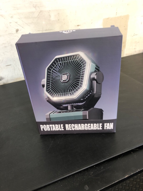 Photo 1 of Portable Rechargeable Fan - 9-Inch Camping Fan for Tent, 20000mAh(60Hrs) Battery Operated Fan for Camping, Auto Oscillation Cordless Fans, Tent Fans with Remote/Light, 4 Speeds, 4 Timing, Outdoor