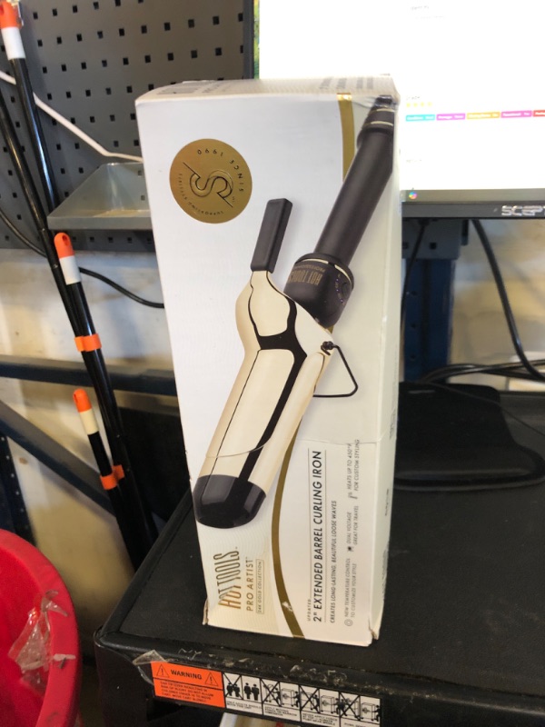 Photo 1 of HOT TOOLS 24K Gold Professional 2" Extended Barrel Curling Iron with Clamp for Loose Curls - 24K Gold Technology for Long-Lasting Results & Longer Barrel for Easy Styling