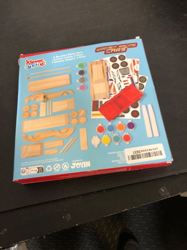 Photo 1 of Klever Kits 4 DIY Wooden Race Cars-Build & Paint Your Own Wood Craft Kit, 4 Race Cars Toy, Easy to Assemble Arts Crafts Kit, Birthday Party Presents for Kids Boys and Girls