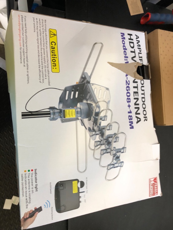 Photo 1 of PBD Outdoor Digital Amplified HDTV Antenna, 150 Mile Motorized 360 Degree Rotation, Wireless Remote Control, 59FT RG6 Coax Cable, Coaxial Grounding Block, UHF VHF 1080P 4K, Support 2 TVs