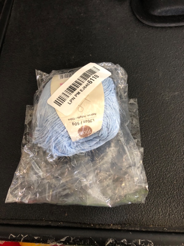 Photo 1 of Sensy 100% Soft Cotton Yarn for Amigurumi Knitting and Crochet, Macrame Yarn, Ideal for Blanket, Throws, Pillow, Baby Dolls Projects (Baby Blue)