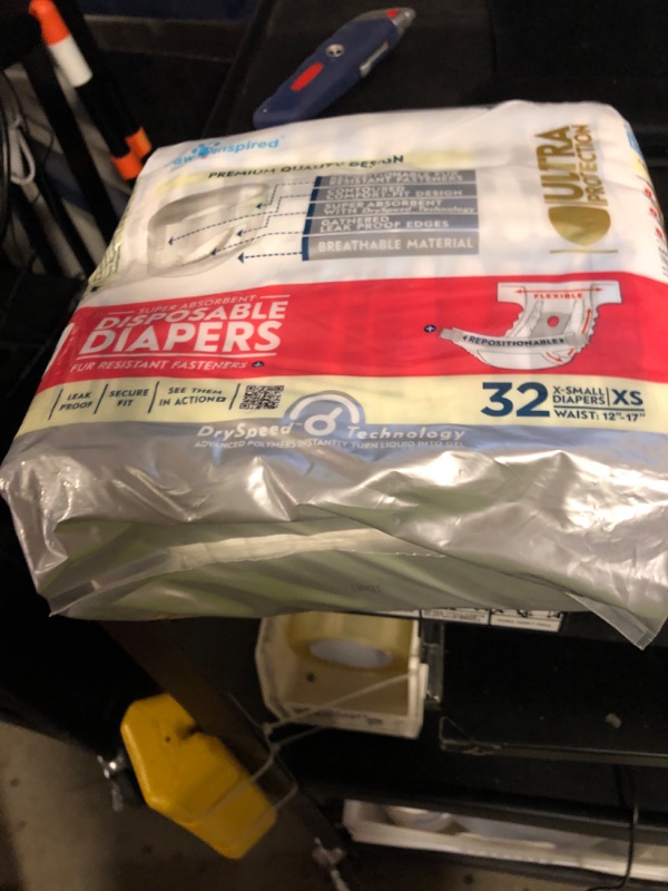 Photo 1 of Paw Inspired 32ct Disposable Dog Diapers | Female Dog Diapers Ultra Protection | Diapers for Dogs in Heat, Excitable Urination, or Incontinence (X-Small)