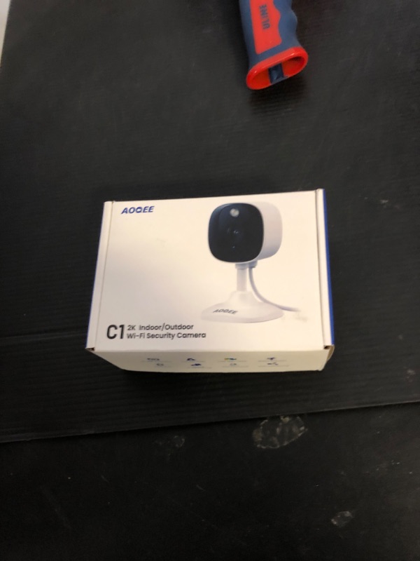 Photo 1 of AOQEE 2K Cameras for Home Security-Outdoor/Indoor Camera for Dog/Cat/Pet/Nanny/Baby, Color Night Vision, White Light, Siren, 24/7 SD Recordings, Works with Alexa/Google Home, C1 (C1-White-1pack-2.4G)