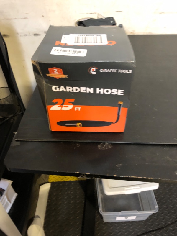 Photo 1 of Giraffe Tools Garden Hose 25FT Lightweight Lay Flat Water Hose Kink Free Flexible Hose with 9 Spray Function Nozzle?Black?