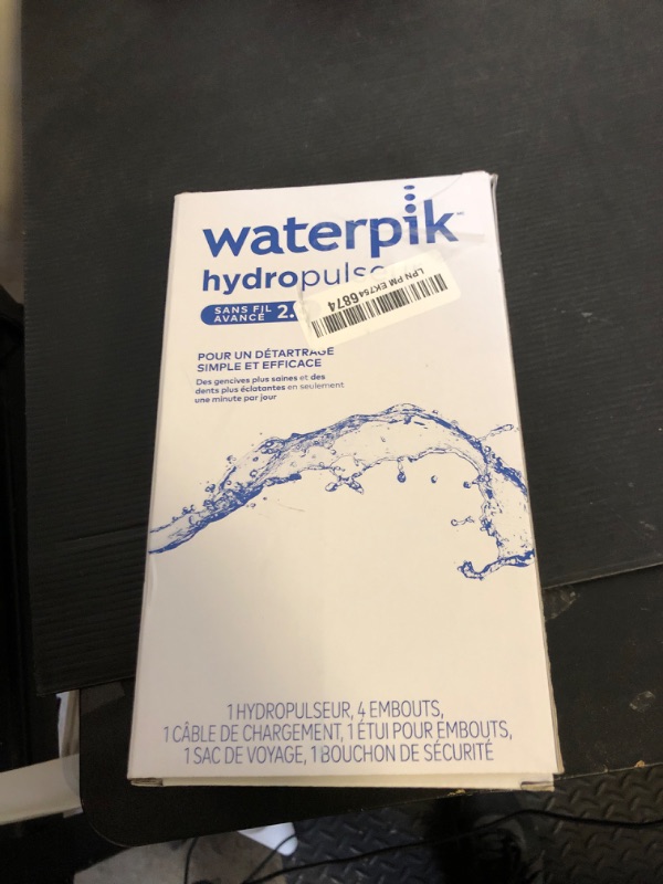Photo 1 of Waterpik Cordless Advanced 2.0 Water Flosser For Teeth, Gums, Braces, Dental Care With Travel Bag and 4 Tips, ADA Accepted, Rechargeable, Portable, and Waterproof, White WP-580, Packaging May Vary