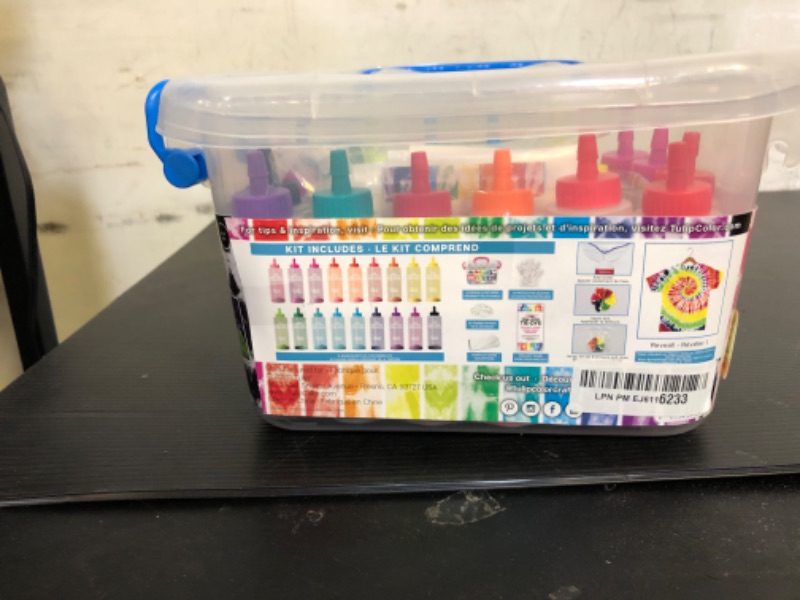 Photo 1 of Tulip One-Step Tie-Dye Party, 18 Pre-Filled Bottles, Creative Group Activity, All-in-1 Fashion Design Kit, 1 Pack, Rainbow