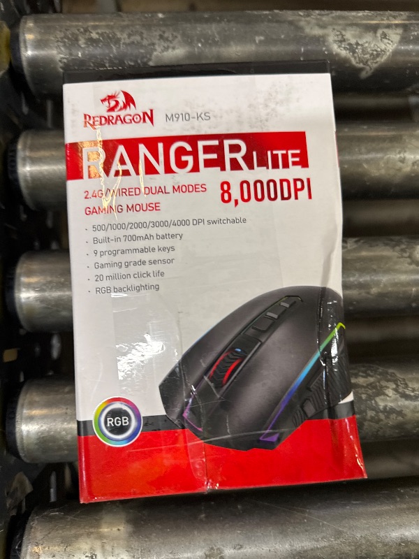 Photo 1 of Redragon Gaming Mouse, Wireless Mouse Gaming with 8000 DPI, PC Gaming Mice with Fire Button, RGB Backlit Programmable Ergonomic Mouse Gamer, Rechargeable, 70Hrs for Windows, Mac Gamer, Black