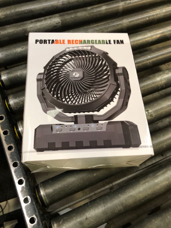 Photo 1 of 36000mAh Portable Camping Fan - 150HRS Rechargeable Fan with Detachable Battery with LED & Remote - 4 Speeds Battery Powered for Tent,Travel, Office, Jobsite