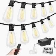 Photo 1 of 3-COLOR IN 1 DIMMABLE LED OUTDOOR STRING LIGHT 48FT