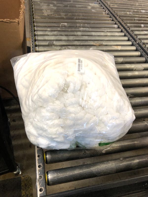 Photo 1 of Carriediosa Chunky Knit Throw Blanket 50" X 60", 100% Hand Made Large Chenille Loop Yarn Soft Fluffy Throws for Couch Sofa Bed, Big Crochet Cozy Heavy Thick Cable Woven Blankets, Snow White