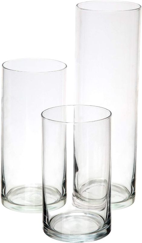 Photo 1 of Glass Cylinder Vases for Centerpieces SET OF 6