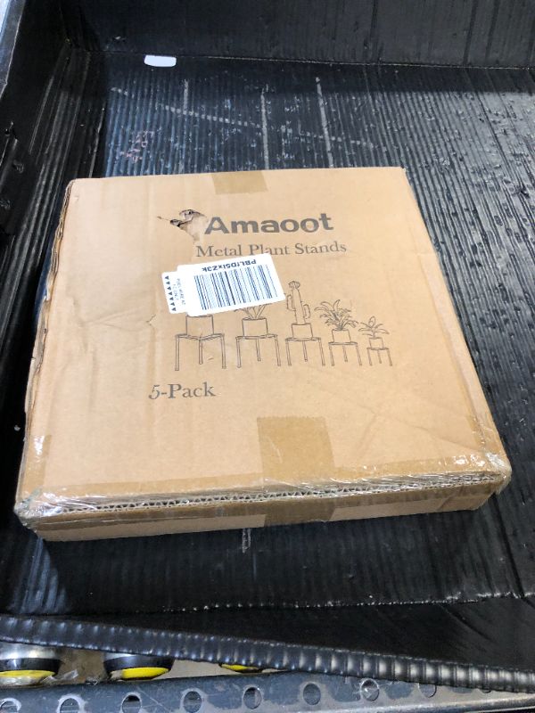 Photo 1 of Amaoot 5 Pack Metal Plant Stand, Anti-Rust Iron Plant Stands for Indoor and Outdoor, Heavy Duty Flower Pot Stands for Multiple Plant, Black Potted Plant Holder for Garden Home (5 Pack Black)