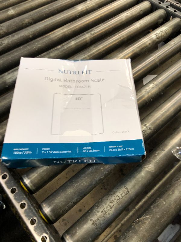Photo 1 of NUTRI FIT Digital Bathroom Scale for Body Weight Loss Watchers Electri Scales, 50g/0.1lb Discrepancy, Clear Backlit LCD Display and Step-On Techhology, 2*AAA Batteries Included, 330lb/150kg, Jet Black