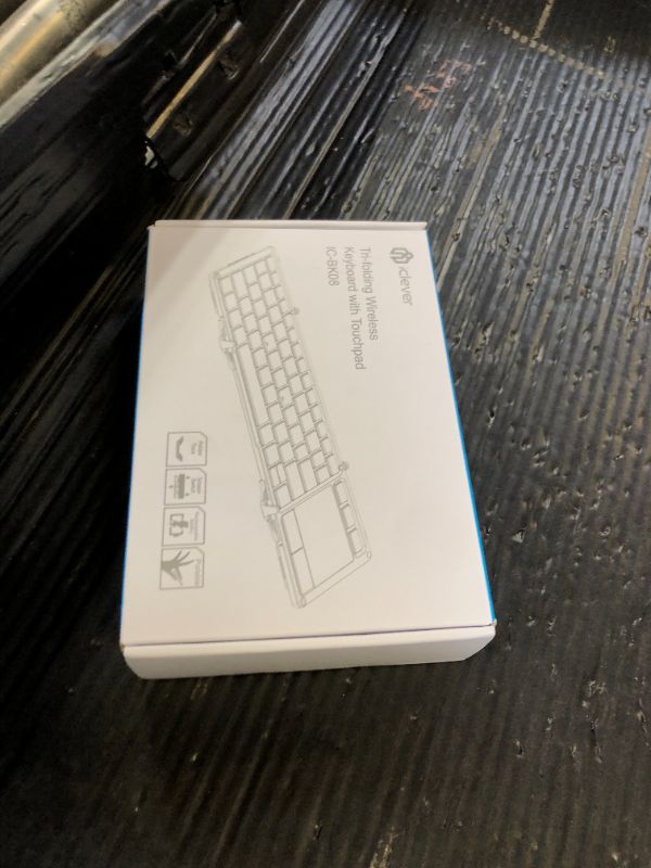 Photo 1 of iClever Foldable Keyboard, BK08 Bluetooth Keyboard with Sensitive Touchpad (Sync Up to 3 Devices), Tri-Folding Pocket-Sized for Windows Mac Android iOS