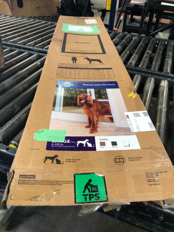 Photo 1 of PetSafe Sliding Glass Pet Door - No-Cut DIY Install Doggy Door for Renters - Aluminum Frame - Adjustable Height 91 7/16" to 96" - Ideal for Large Dogs Up to 130 lb - White