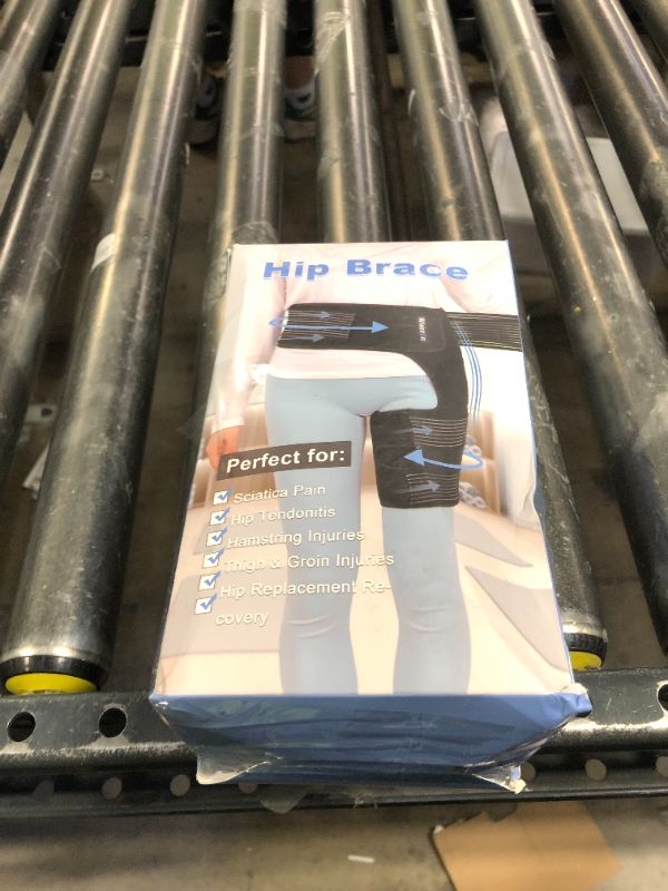Photo 1 of Wisesso Hip Brace with Removable Elastic Belt, Hip Support Brace for Men & Women, Enhanced Thigh Compression Sleeve for Sciatica Pain Relief, Hips Flexor Arthritis, Pulled Muscles (Black, Right)
