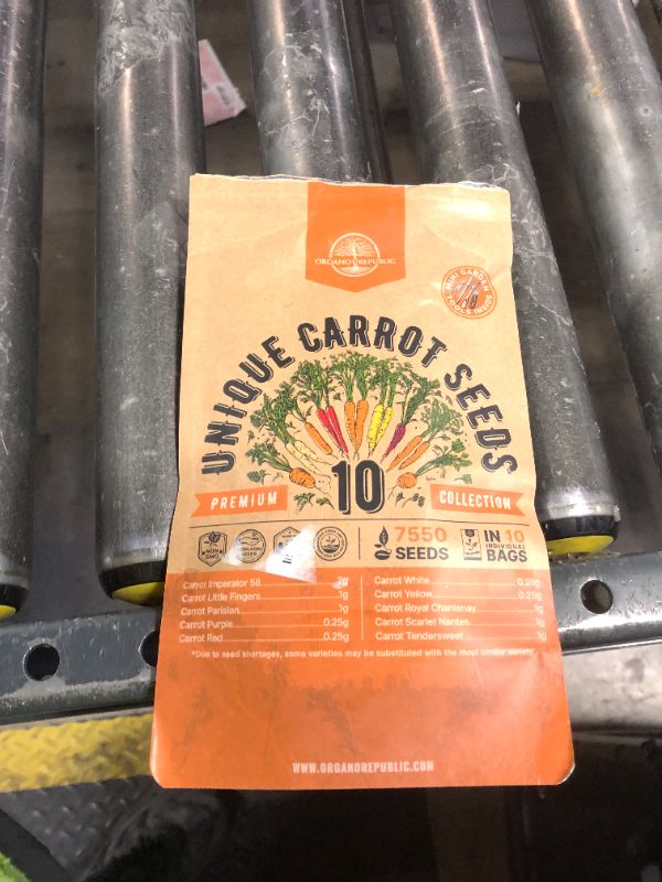 Photo 1 of Organo Republic 10 Unique Carrot Seeds Variety Pack - 7,550+ Non-GMO Heirloom Carrot Seeds for Outdoor & Indoor Home Gardening, Including Carrot Imperator 58, Little Fingers, Scarlet Nantes, Parisian