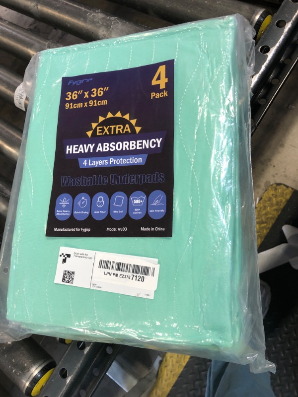 Photo 1 of 4 Pack 36” x 36” Extra Heavy Absorbency Washable Underpads, Waterproof Quick Drying Nursing Pads Incontinence Bed Pads, Reusable Washable Pee Pads for Dogs, Diaper Changing & Adults
