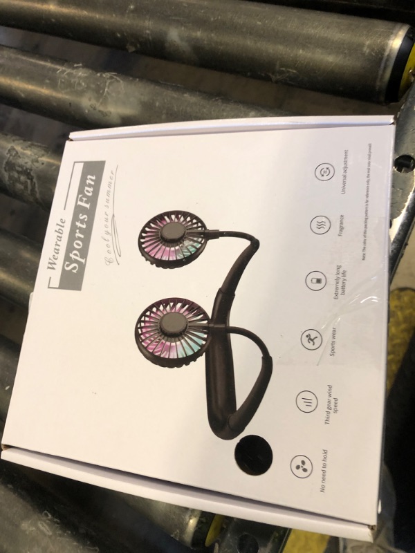 Photo 1 of Portable Neck Fan 2500 mAh Rechargeable USB Hands-Free Mini Face Cooling Personal Double Headed Rotatable Small Fan for Working Office Reading Traveling Outdoor Sport