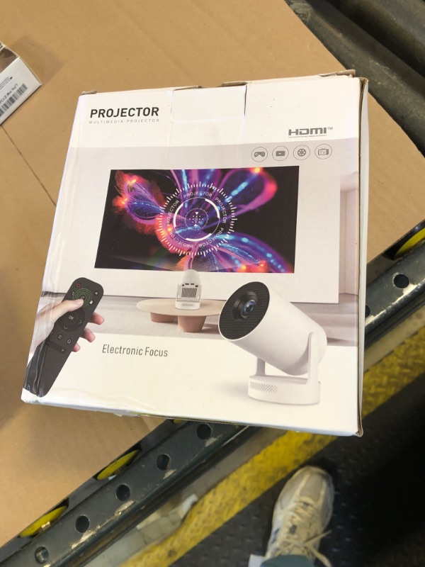 Photo 1 of ?Electric Focus?Mini Portable Projector with 4K Support, Bluetooth 5.4 WIFI6, 5watt Sound Base Speaker, 260 ANSI, Android 11, 210° Rotation , Auto Keystone Correction Video Projector HY300 PLUS