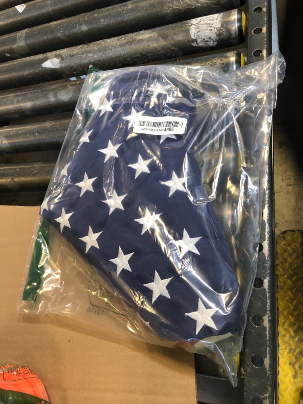 Photo 1 of Pole Sleeve American Flag, Outdoor, Heavy Duty, Embroidered Stars, Sewn Stripes, 210D Oxford Nylon, Quadruple Stitched Fly End (Pole Sleeve 2.5x4 FT)