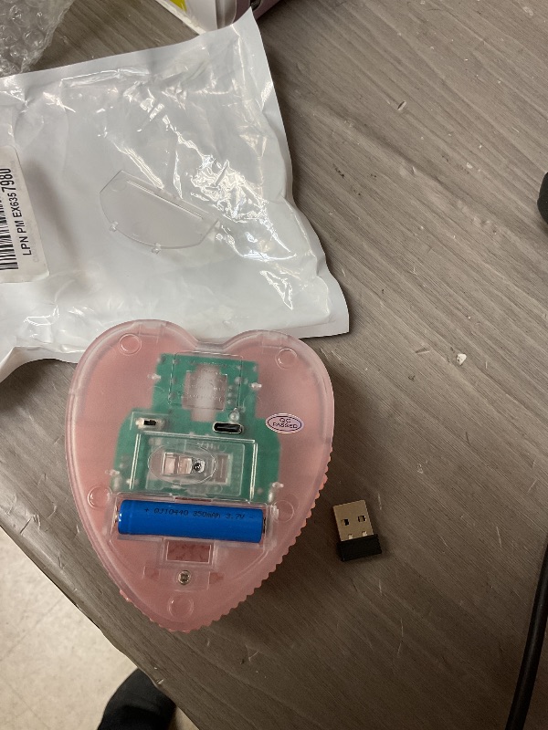 Photo 1 of Wireless Bluetooth Mouse Cute Pink Love Heart Shinning Led Light Silent Portable Lightweight USB Optical Cordless Dual Mode Mice for PC Laptop Computer Tablet Mac MacBook Pro Kids Girls Women Gift
