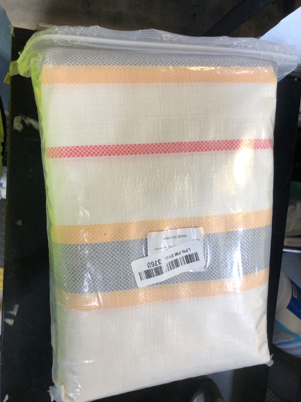 Photo 1 of CSMEN Tarp Heay Duty Waterproof 5x9ft,Stripe Tarp Cover Plastic Poly Tarpaulin for Outdoor Cover,Emergency Rain,Roof, Pool, Boat,Camping - Multipurpose with 20Mil Thickness