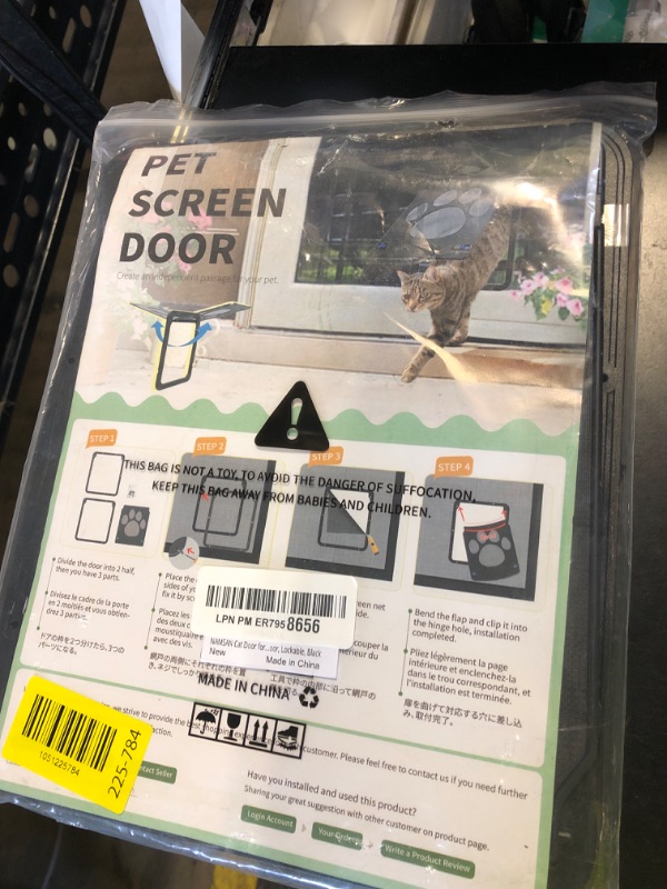 Photo 1 of NAMSAN Cat Screen Door, Flap Opening 8 x 10 inches, Cat Door for Screen Door, Magnetic Self-Closing Small Pet Door for Sliding Door, Window Screen Door with Doggie Door Built in, Lockable, Black