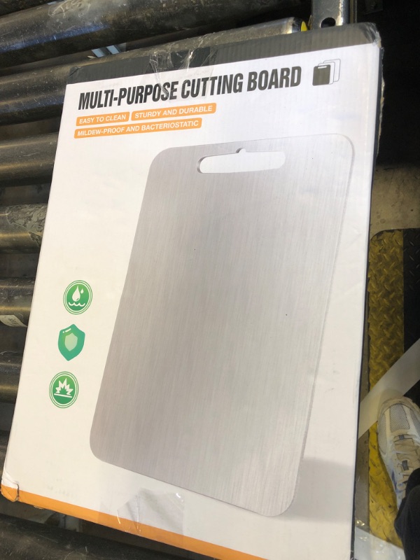 Photo 1 of Titanium Cutting Boards for Kitchen [Set of 3], Double Sided Pure Titanium Cutting Board | Easy to Clean | Dishwasher Safe | Food-Grade Raw & Cooked Foods or Outdoor Camping Chopping Board