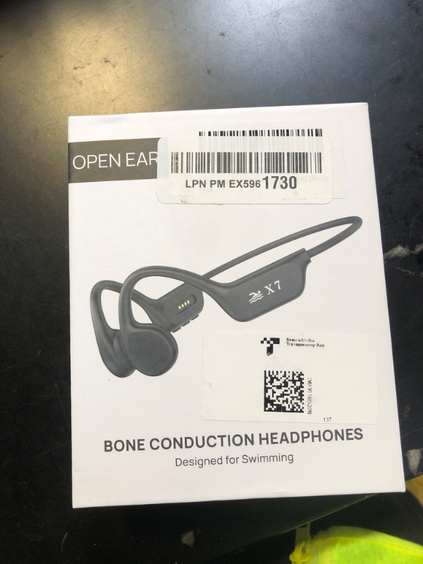 Photo 1 of Swimming headphones-bone conduction headphones, IP68 waterproof built-in MP3 player 32G memory, underwater swimming headphone, wireless open Earphones Bluetooth 5.3, for running, cycling (black)