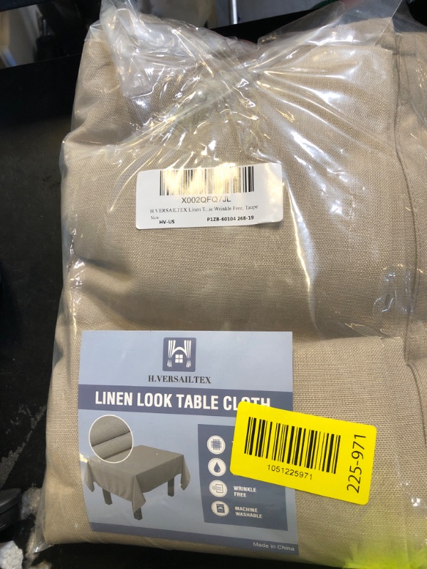 Photo 1 of H.VERSAILTEX Linen Textured Table Cloths 60 x 104 Inch Premium Solid Tablecloth Spill-Proof Waterproof Table Cover for Dining Buffet Feature Extra Soft and Thick Fabric Wrinkle Free, Taupe
