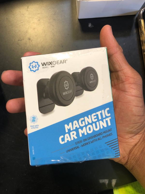 Photo 1 of WixGear Magnetic Car Mount [2-Pack] - Universal Stick-On Dashboard Magnetic Phone Holder for Car, Strong Magnet Mount for Cell Phones & Mini Tablets with Swift-Snap Technology