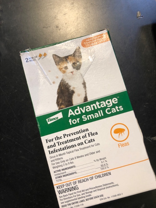 Photo 1 of Advantage Topical Cat Flea Treatment and Prevention for Small Cats 2-9 lbs. | Apply Flea Drops Monthly | 2 Treatments