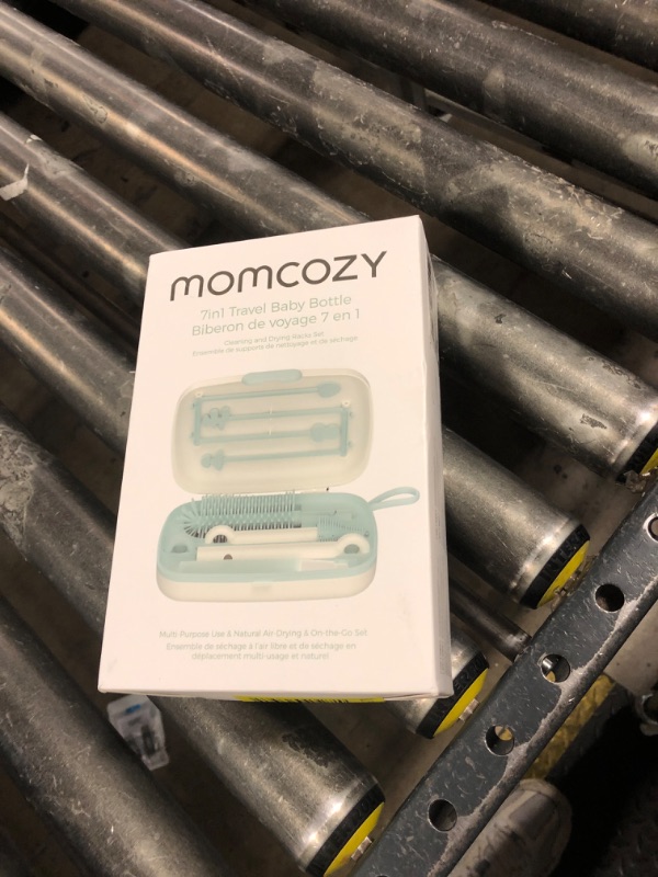 Photo 1 of Momcozy Bottle Brush Set - Baby Bottle Cleaner Kit with Silicone Brush, Nipple Brush, Straw Brush, Soap Dispenser, Drying Rack - 7 in 1 Bottle Cleaning Tool for Home and Travel