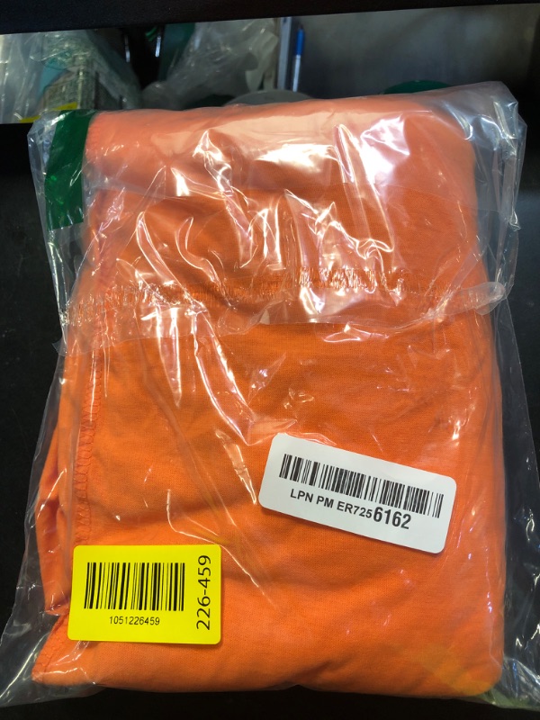 Photo 1 of American Baby Company Supreme 100% Natural Cotton Jersey Knit Fitted Crib Sheet for Standard Crib and Toddler Mattresses, Orange, Soft Breathable, for Boys and Girls, 28x52x9 Inch (Pack of 1)
